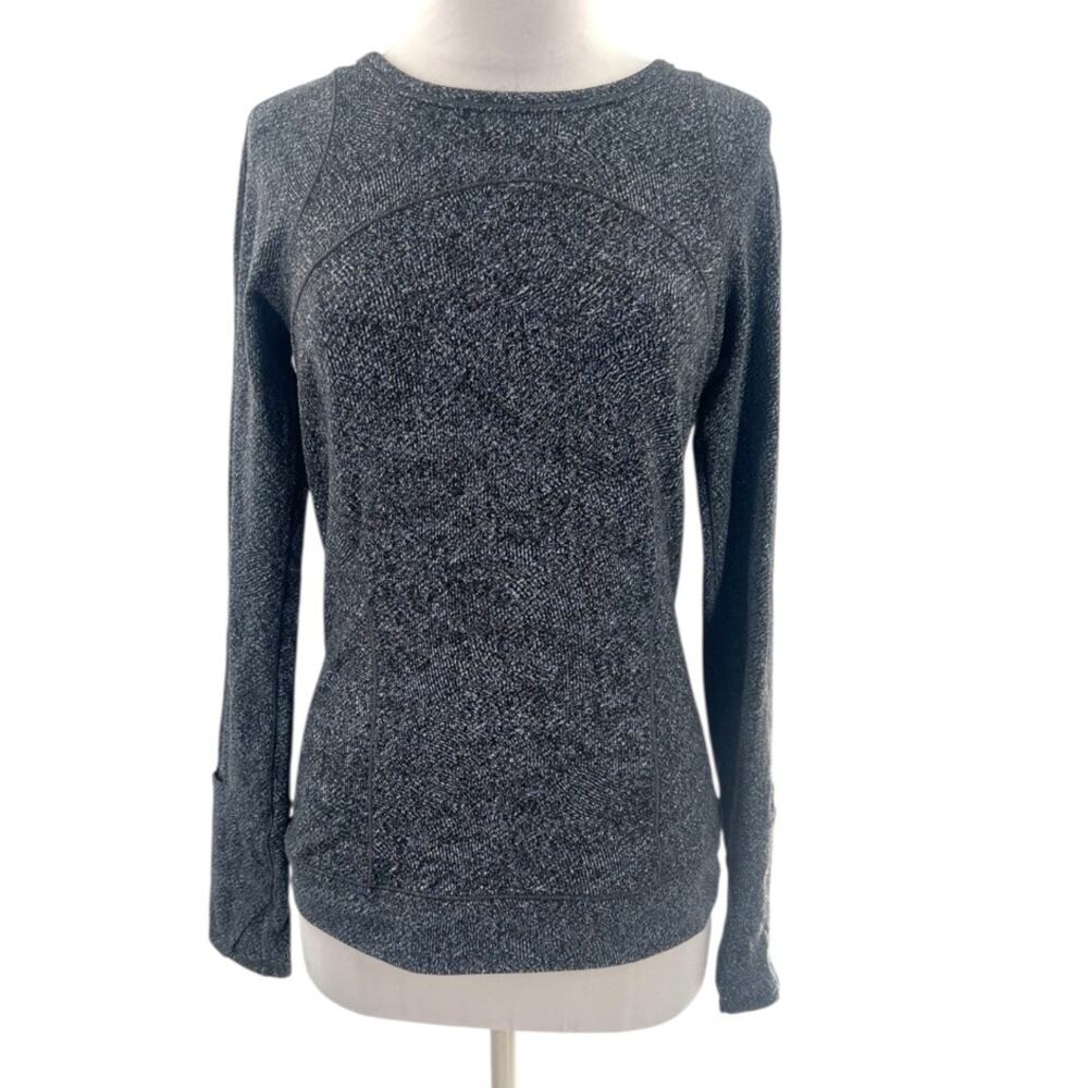 Lululemon Cypress Kiss Long Sleeve Pullover Fusion Jacquard Black Violet Viola 6